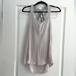 Lululemon Wild Tank - Pink with Gray Stripes 
w/built in bra SIZE. 6